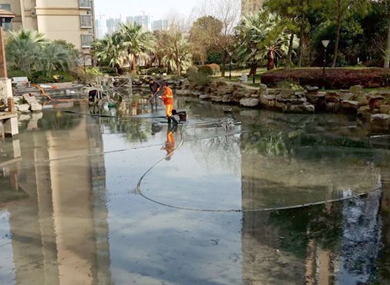 下城景观池淤泥清理